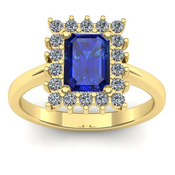 Inel cu safir dreptunghiular