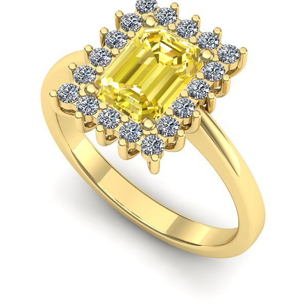 Inel din aur galben cu safir galben