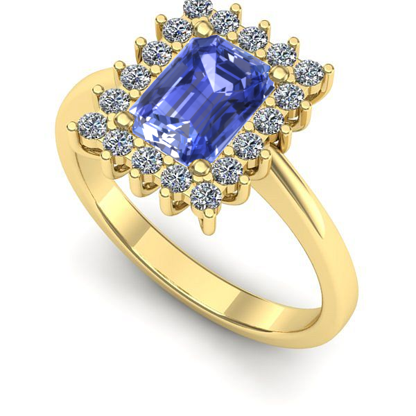Inel logodna din aur galben cu tanzanit