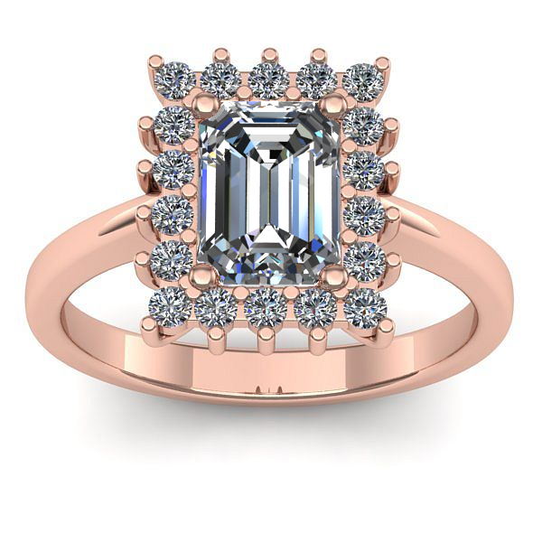 Inel de logodna cu diamant de laborator dreptunghiular