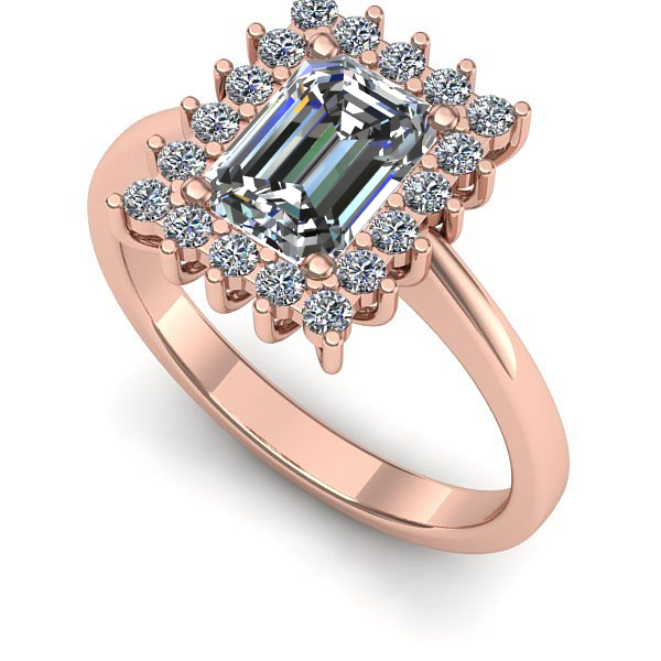 Inel de logodna din aur roz cu diamant de laborator