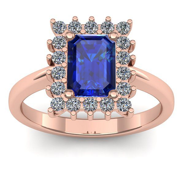 Inel cu safir dreptunghiular