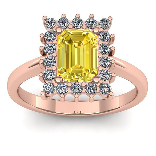 Inel de logodna cu safir galben dreptunghiular