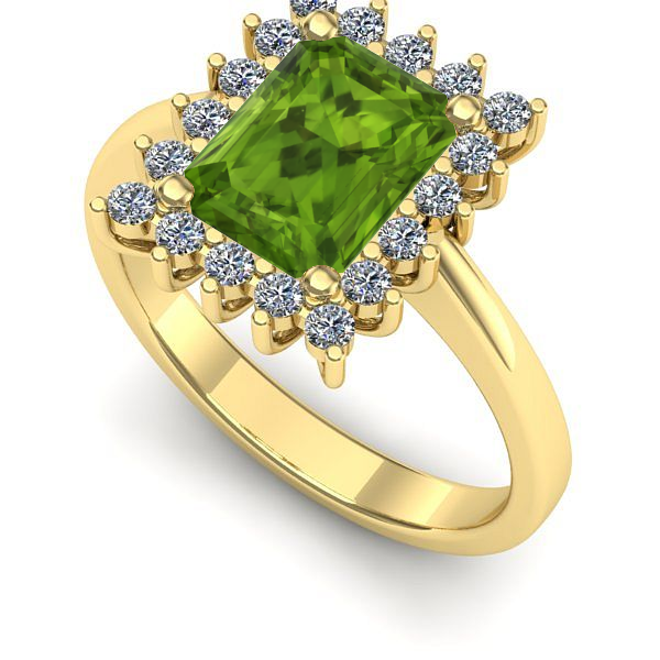 Inel din aur galben cu peridot
