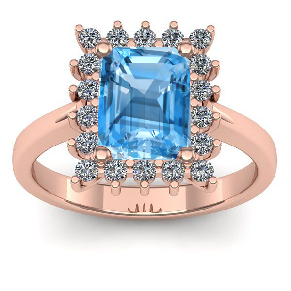 Inel logodna cu topaz blue dreptunghiular