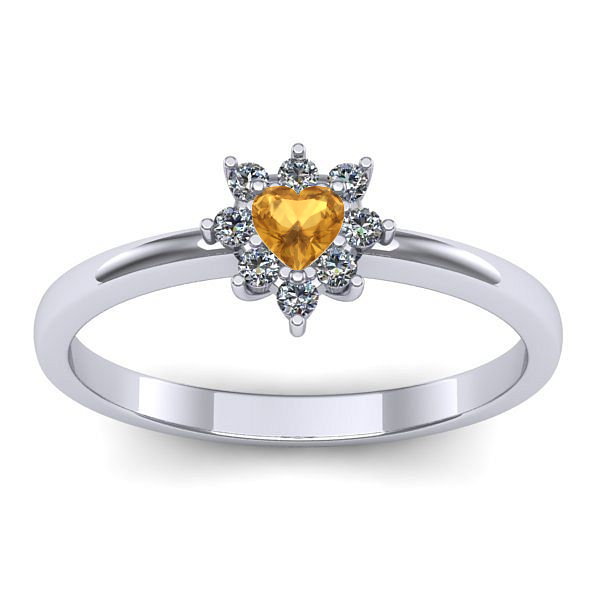 Inel de logodna cu citrin inima