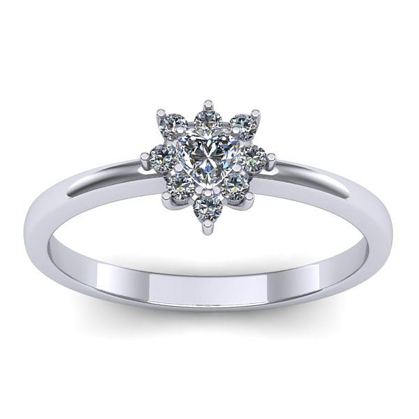 Inel logodna cu safir alb inima