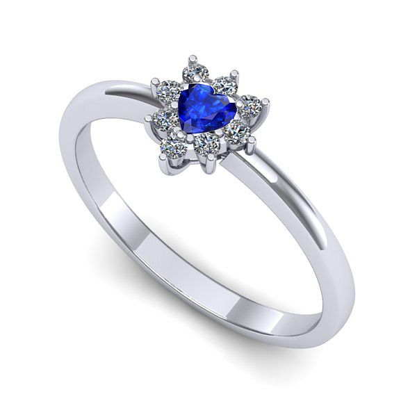 Inel din aur alb cu safir