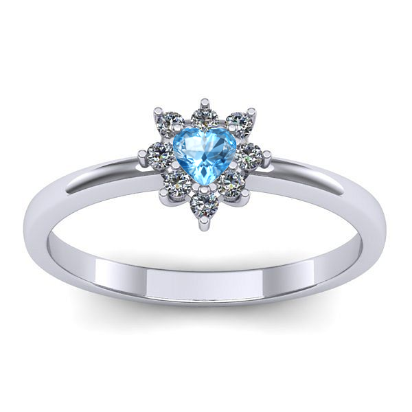Inel logodna cu topaz blue inima