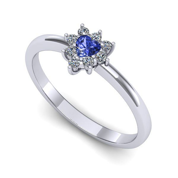 Inel din aur alb cu tanzanit