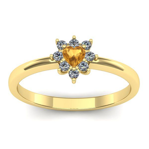 Inel de logodna cu citrin inima