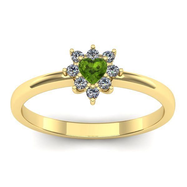 Inel cu peridot inima