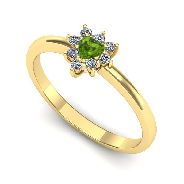 Inel din aur galben cu peridot