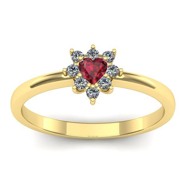 Inel logodna cu rubin inima