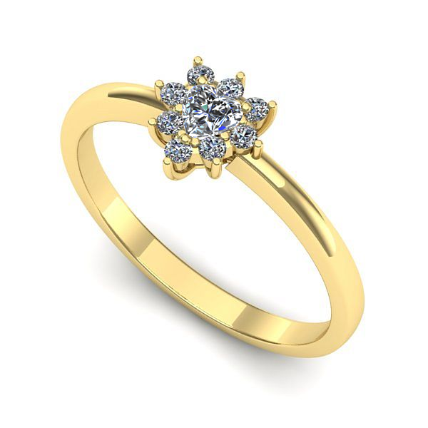 Inel de logodna din aur galben cu safir alb