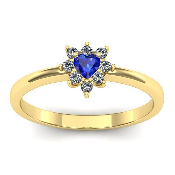 Inel de logodna cu safir inima