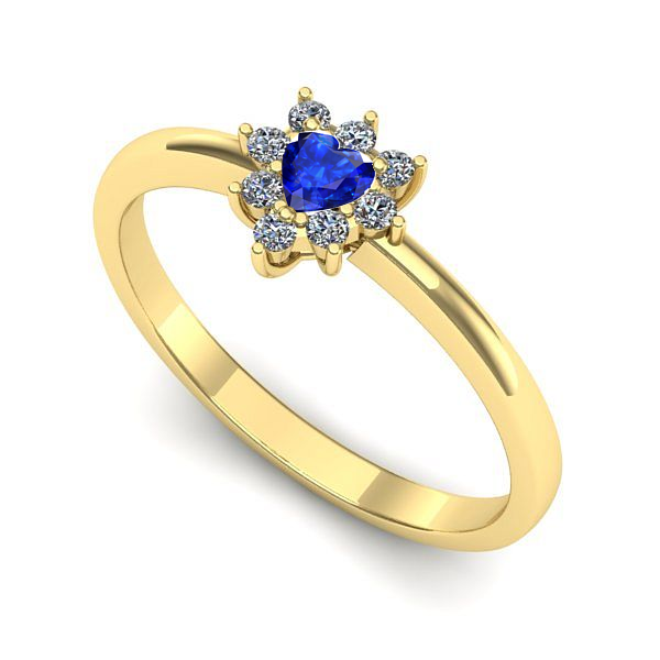 Inel din aur galben cu safir