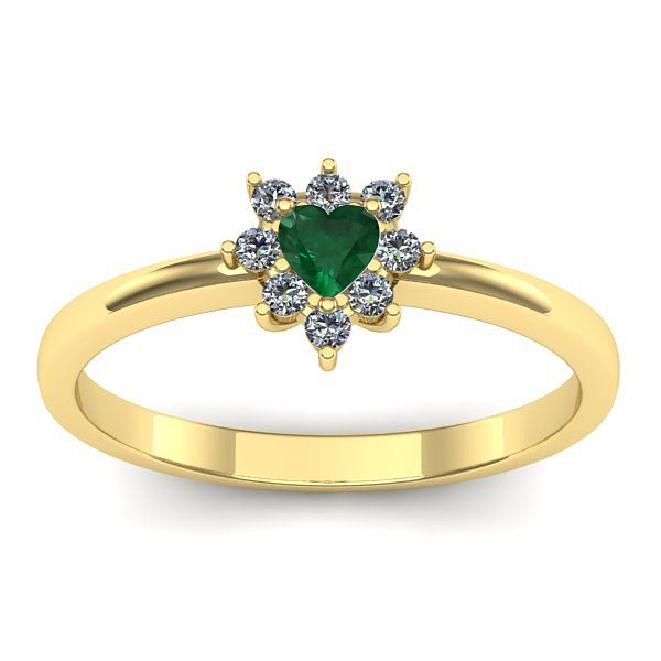 Inel de logodna cu smarald inima