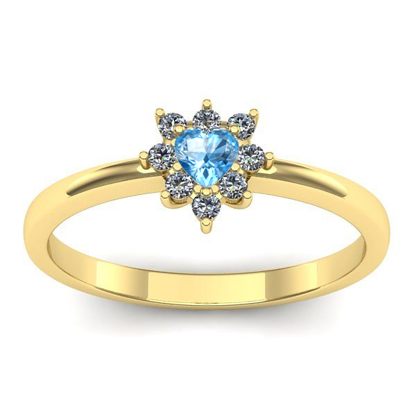 Inel logodna cu topaz blue inima