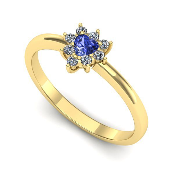 Inel din aur galben cu tanzanit