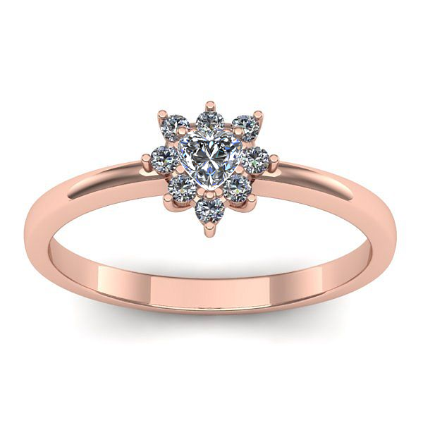 Inel logodna cu diamant inima