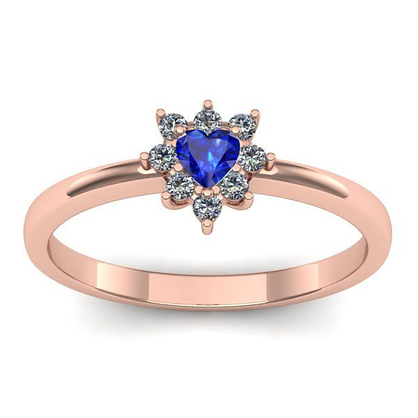 Inel de logodna cu safir inima