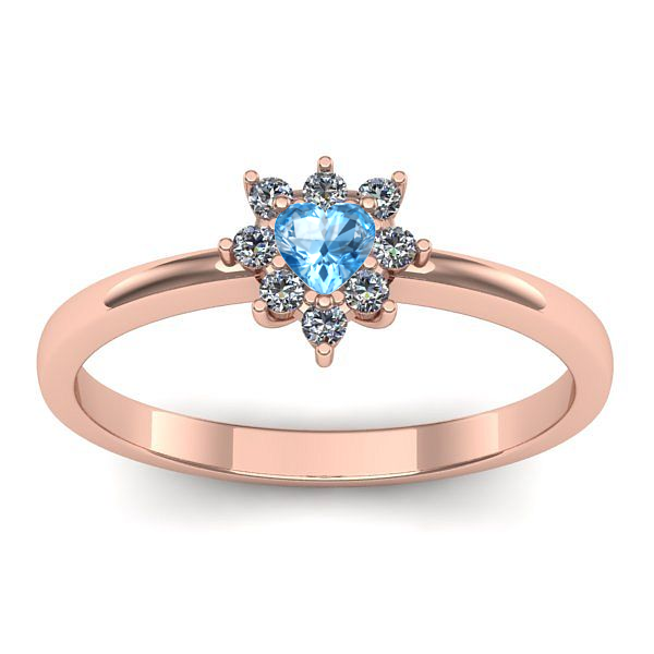 Inel logodna cu topaz blue inima