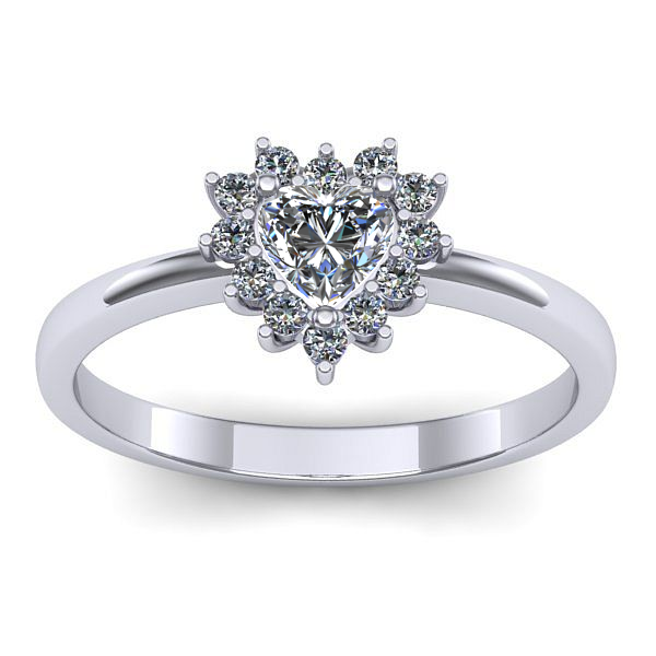 Inel logodna cu safir alb inima