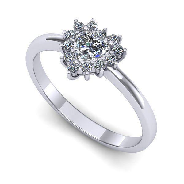 Inel din aur alb cu safir alb