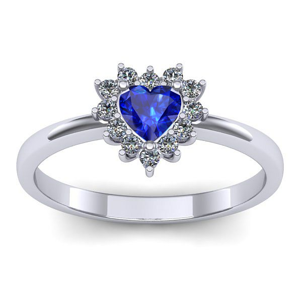 Inel cu safir inima