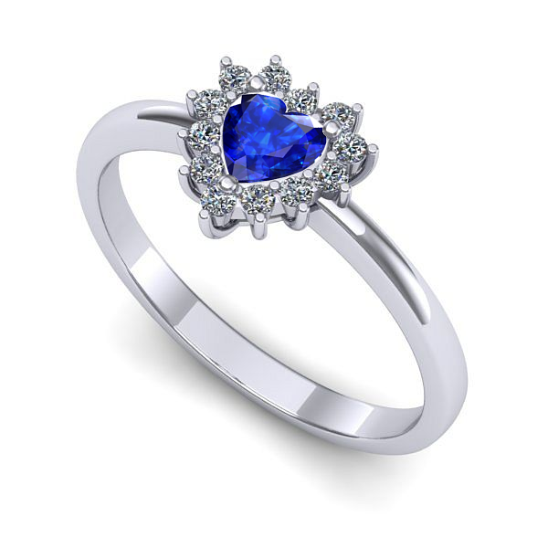 Inel din aur alb cu safir