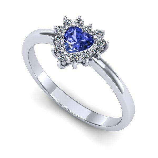 Inel din aur alb cu tanzanit