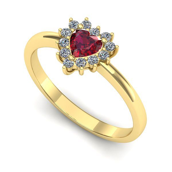 Inel din aur galben cu rubin