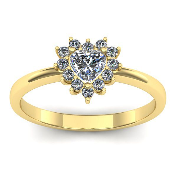 Inel cu safir alb inima