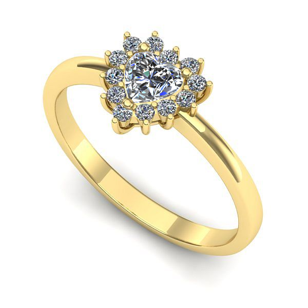 Inel logodna din aur galben cu safir alb