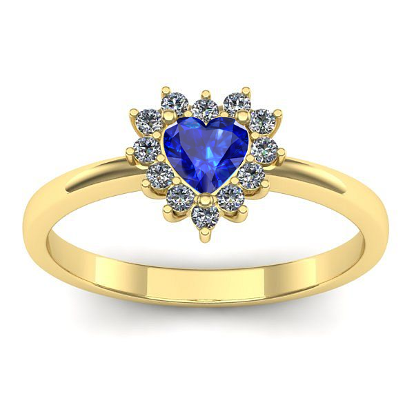 Inel de logodna cu safir inima