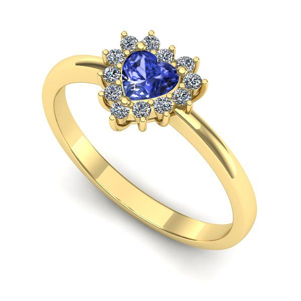 Inel de logodna din aur galben cu tanzanit