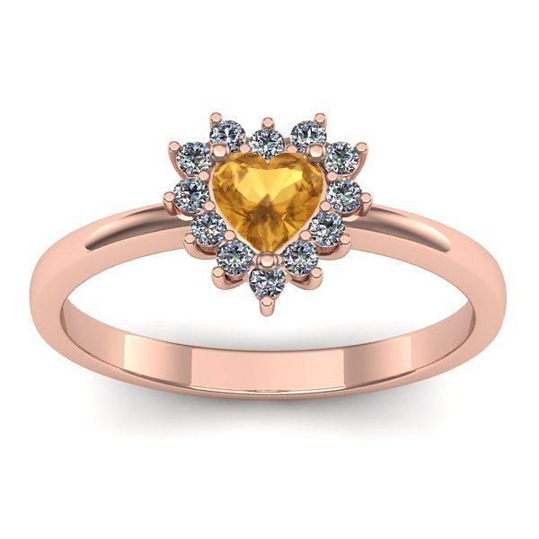 Inel de logodna cu citrin inima