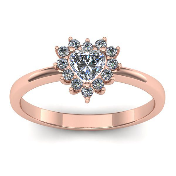 Inel logodna cu diamant inima