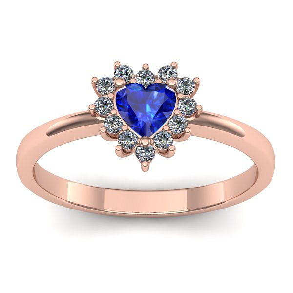 Inel de logodna cu safir inima