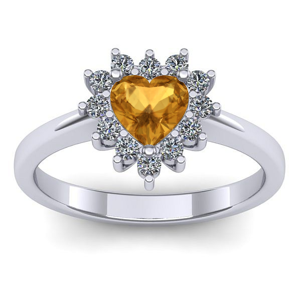 Inel cu citrin inima