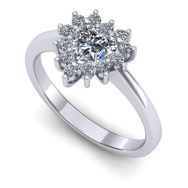 Inel de logodna din aur alb cu diamant de laborator