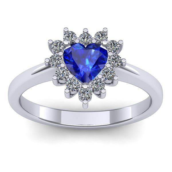 Inel de logodna cu safir inima