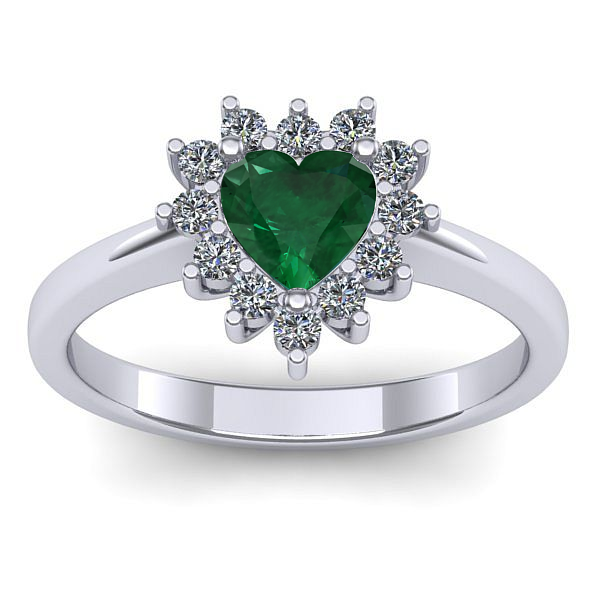 Inel logodna cu smarald inima