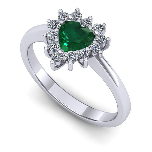 Inel din aur alb cu smarald