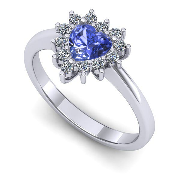 Inel de logodna din aur alb cu tanzanit