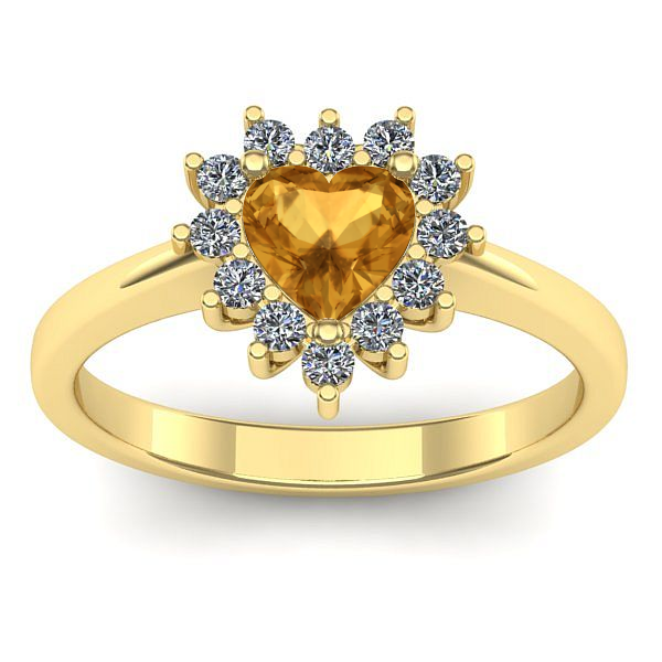 Inel de logodna cu citrin inima