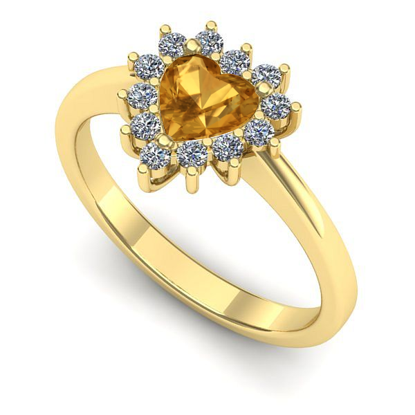 Inel de logodna din aur galben cu citrin