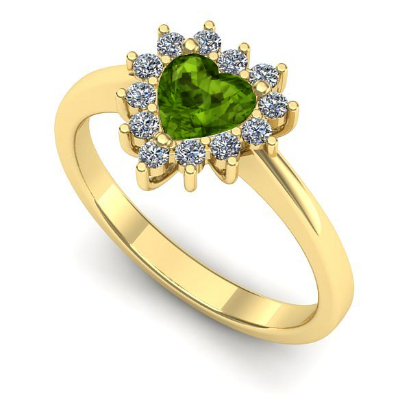 Inel de logodna din aur galben cu peridot