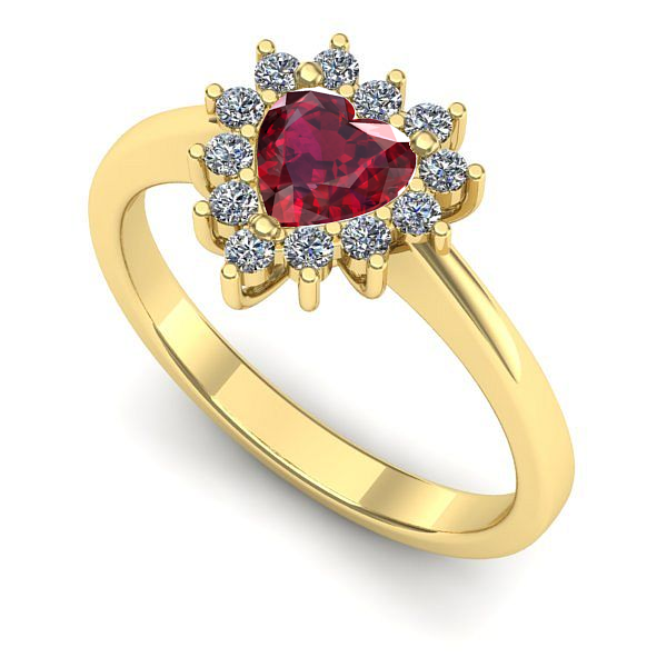 Inel de logodna din aur galben cu rubin